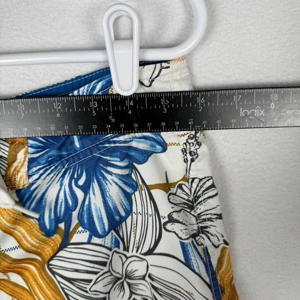 Rusty Board Shorts Mens 32 Y2K Hawaiian Floral Hibiscus Print Surf Swim Trunks